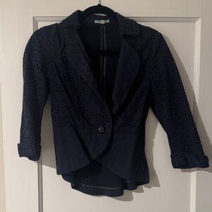 Leifnotes Eyelet Navy Women's Blazer (from Anthropologie)